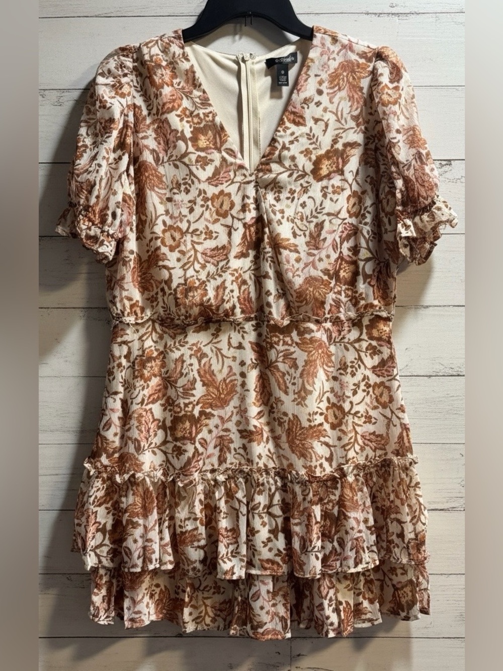 NWT Aqua XL Metallic Floral Print Mini Dress